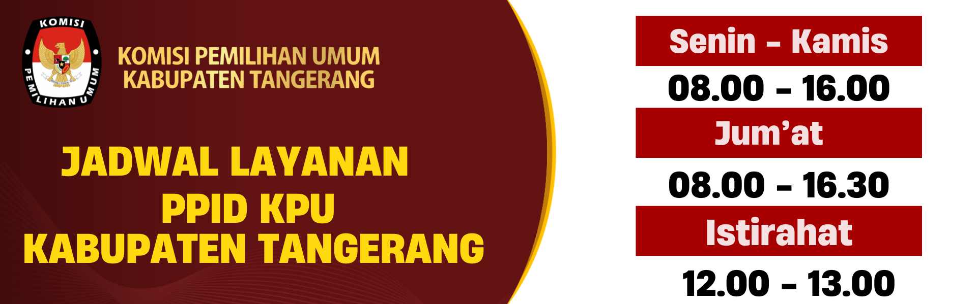Jadwal Layanan PPID KPU Kabupaten Tangerang